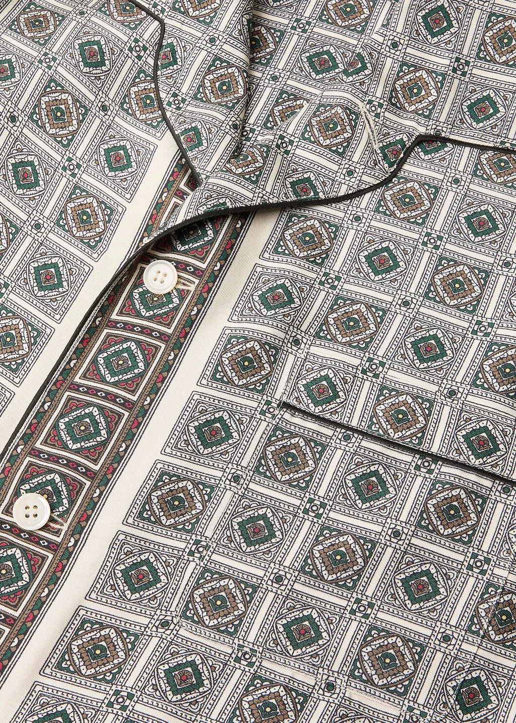 Geometric-Print Silk Shirt