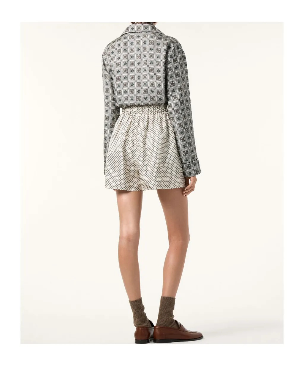 Geometric-Print Silk Shirt