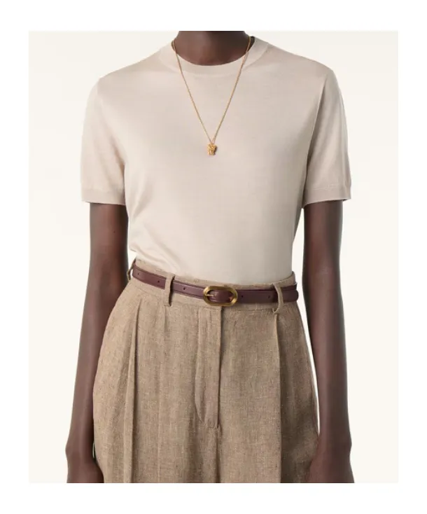 Ribbed-Neck T-Shirt
