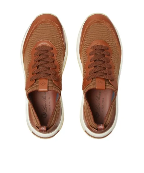 Leather-Mesh Sneakers