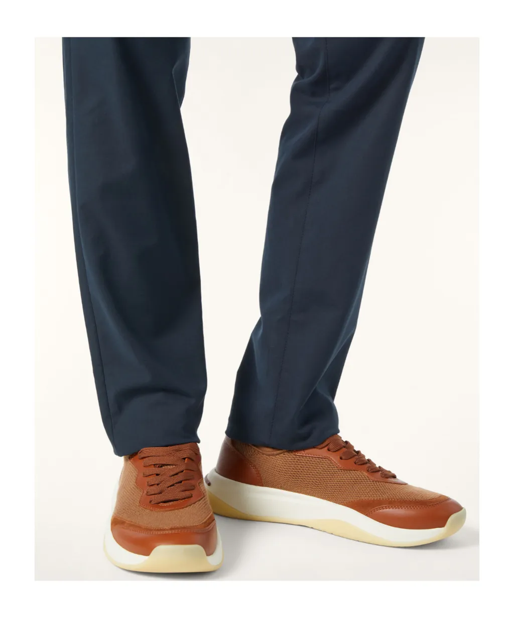 Leather-Mesh Sneakers