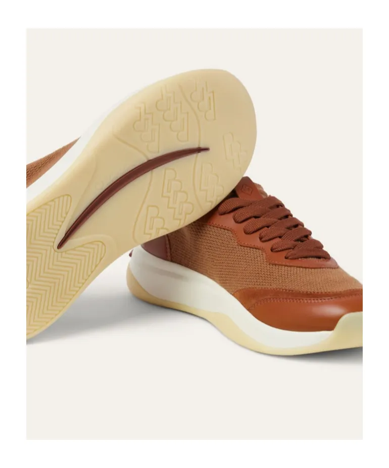 Leather-Mesh Sneakers