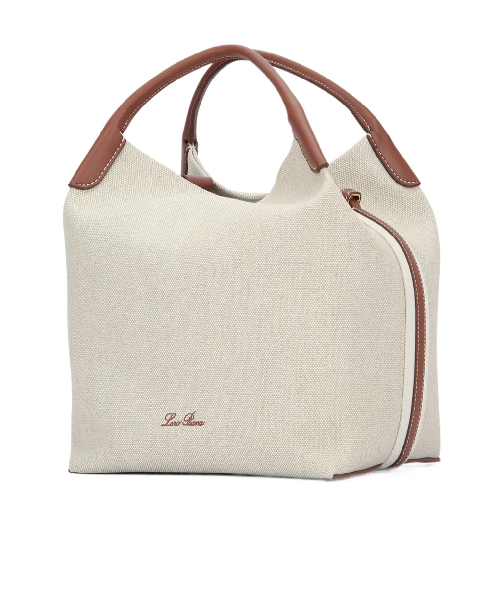 Bale Leather-Trimmed Fabric Tote Bag