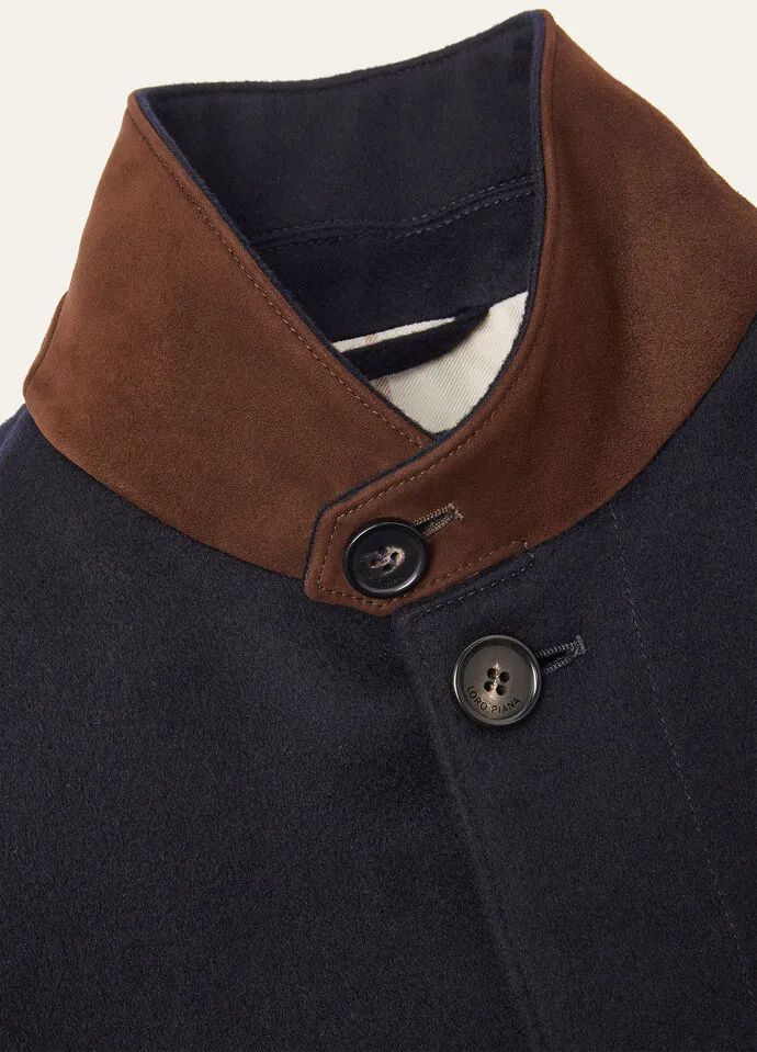Cashmere Jacket With Suede Collar