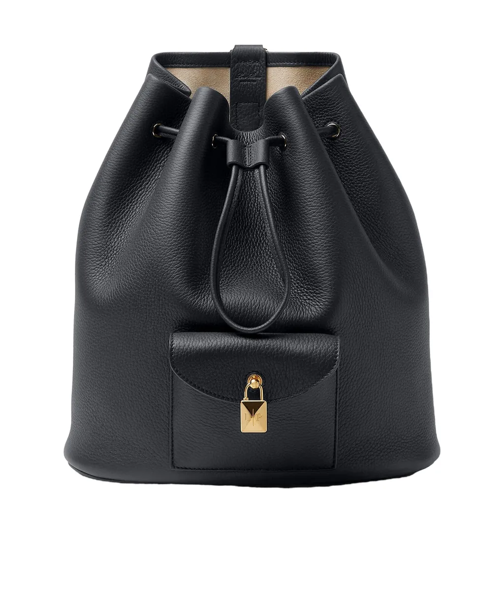 Drawstring Leather Backpack