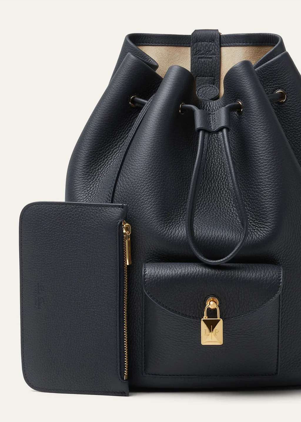 Drawstring Leather Backpack