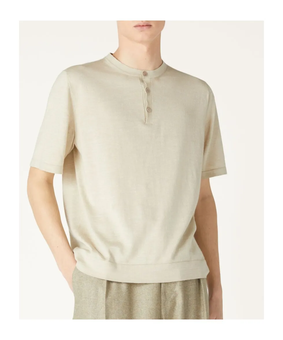Round-Collar Short-Sleeve Sweater