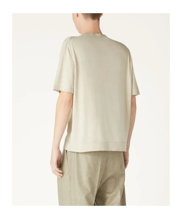 Round-Collar Short-Sleeve Sweater