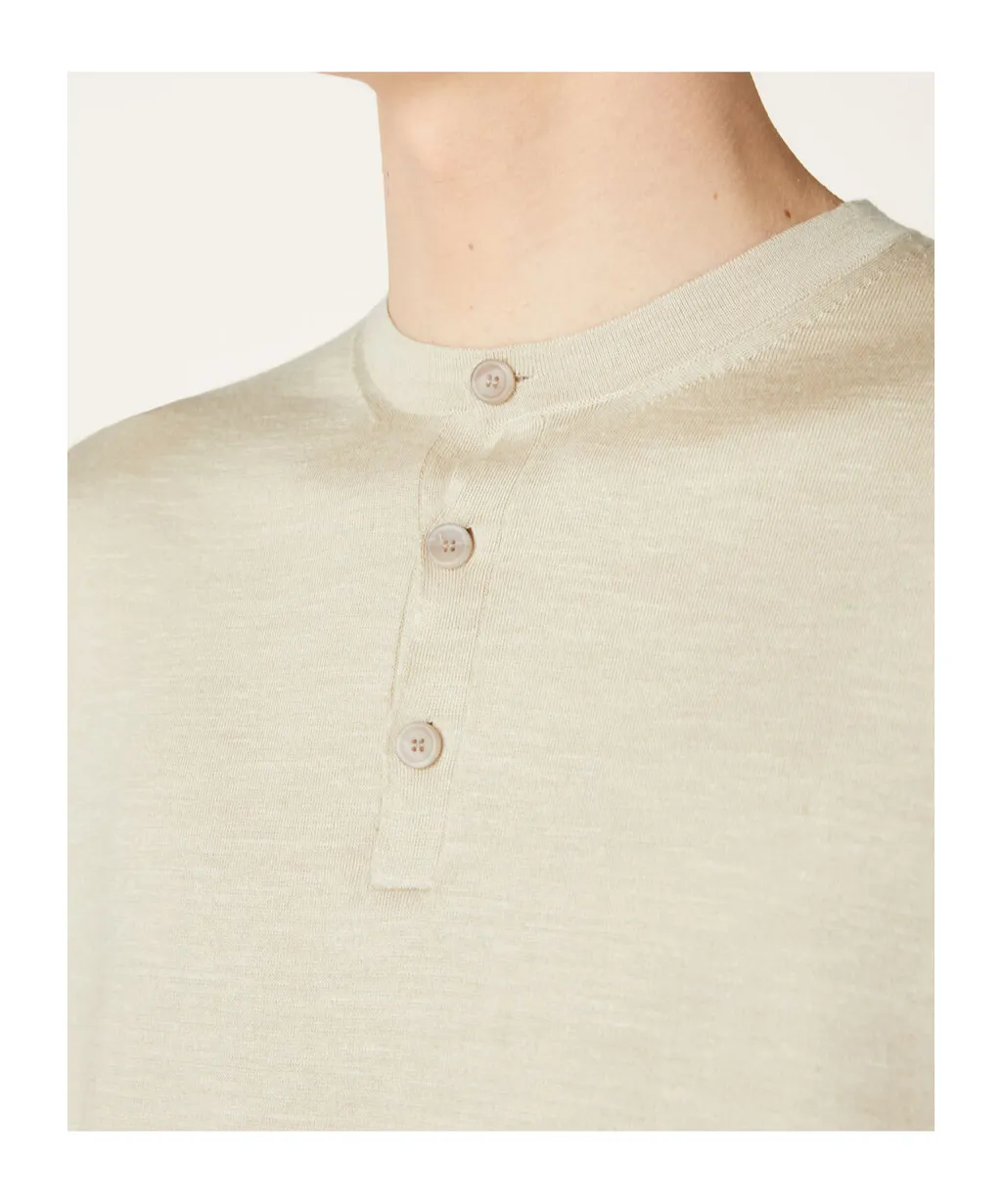 Round-Collar Short-Sleeve Sweater
