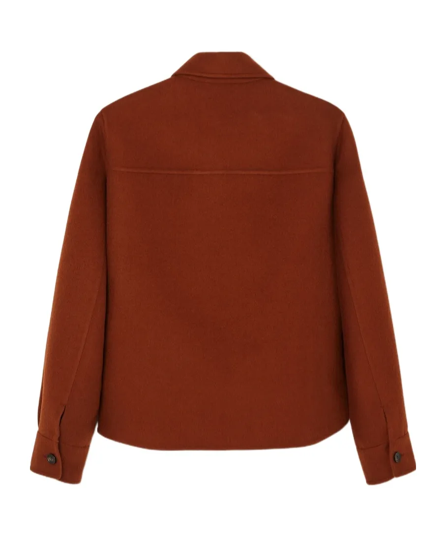 Button-Front Patch-Pocket Shirt Jacket