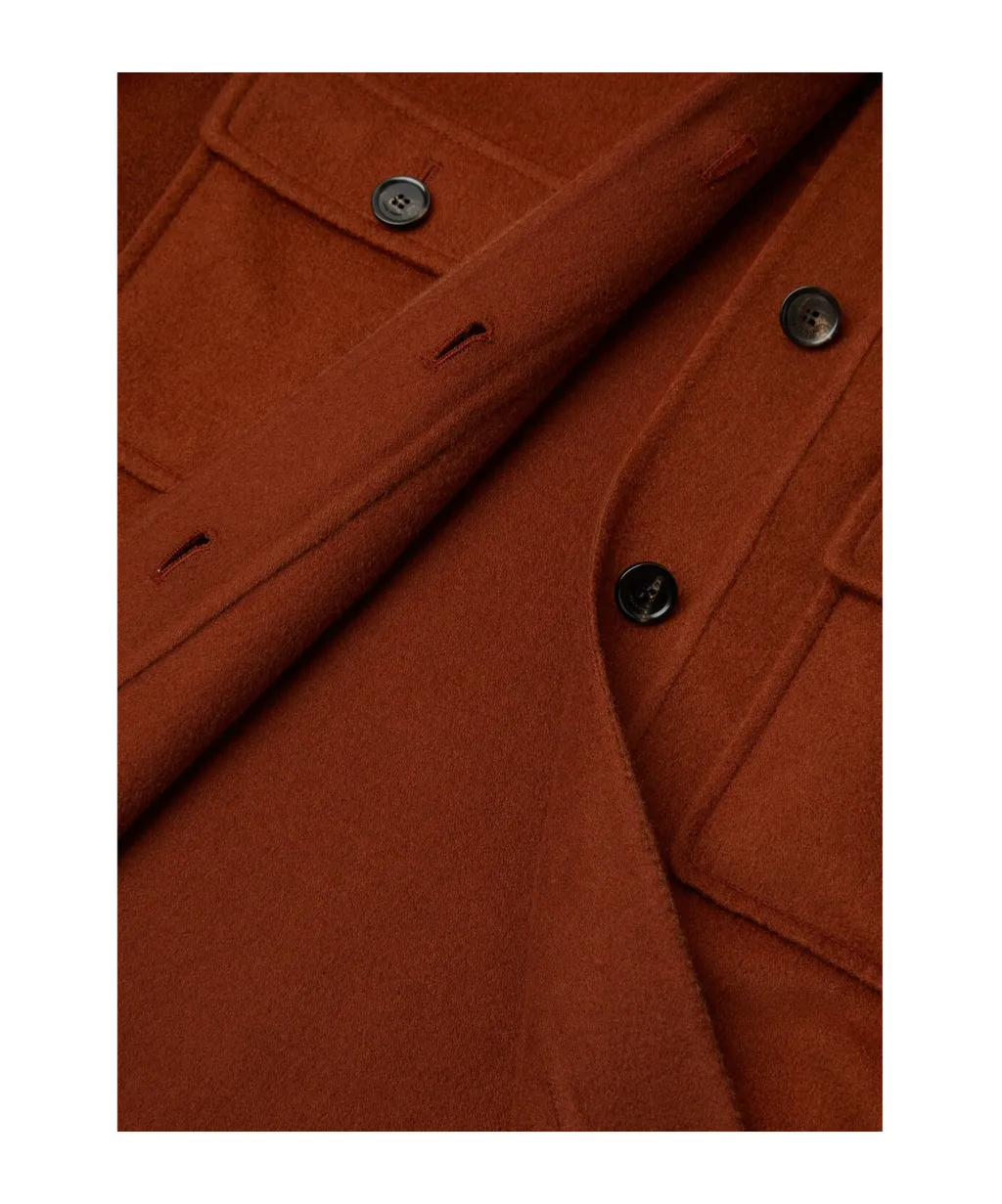 Button-Front Patch-Pocket Shirt Jacket