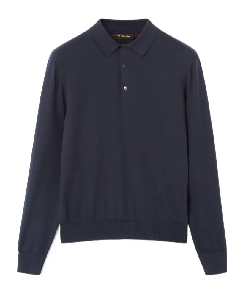 Ice Wish Straight Hem Knitted Polo Shirt
