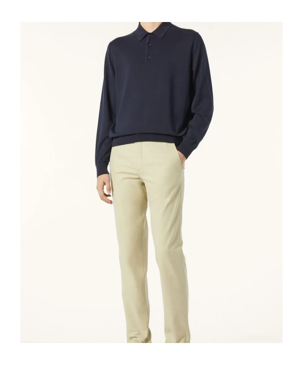 Ice Wish Straight Hem Knitted Polo Shirt