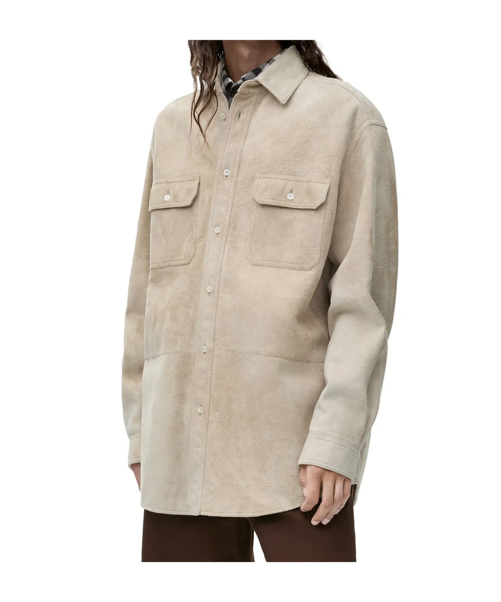 Long-Sleeved Curved Hem Overshirt