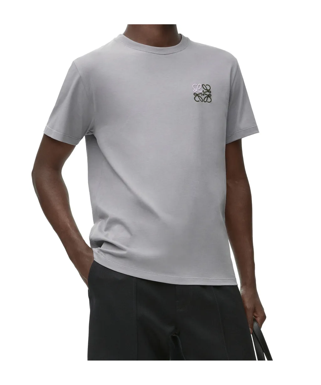Anagram Logo Embroidered Crewneck T-Shirt