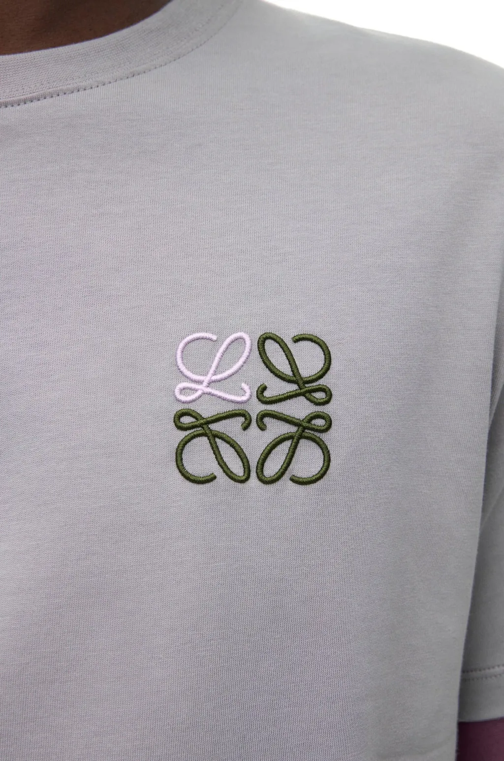 Anagram Logo Embroidered Crewneck T-Shirt