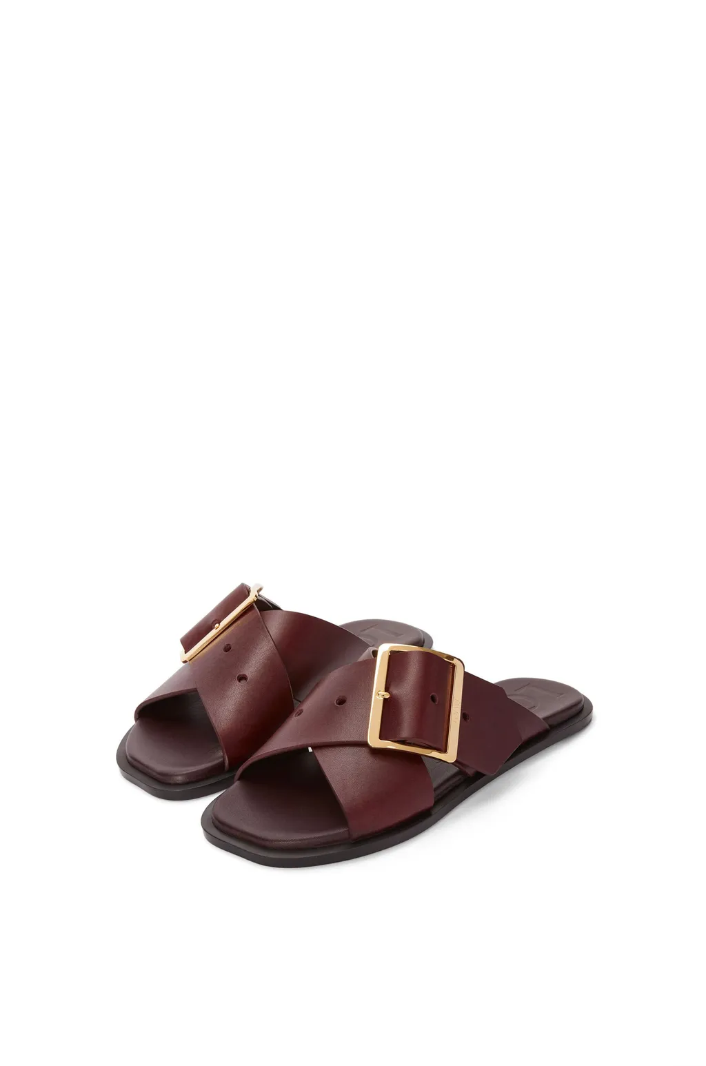 Square-Toe Slip-On Sandals