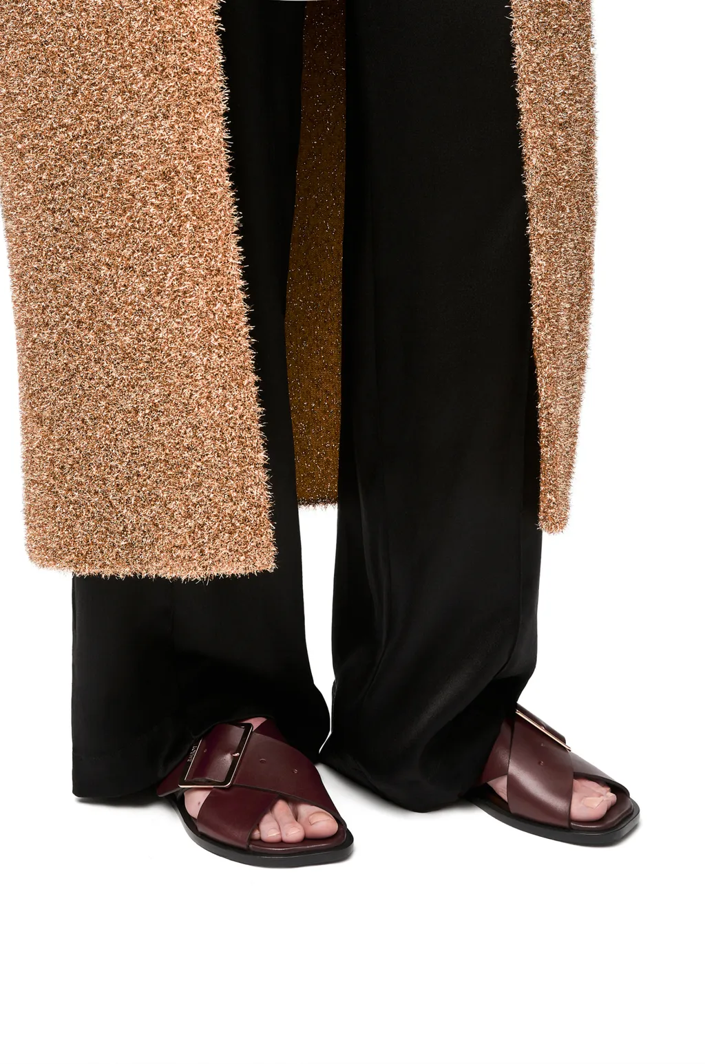 Square-Toe Slip-On Sandals