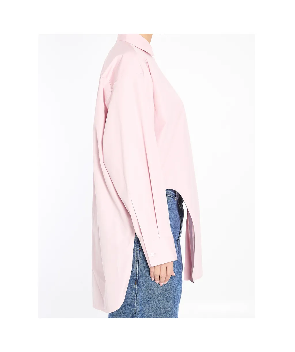 Asymmetric Hem Poplin Shirt