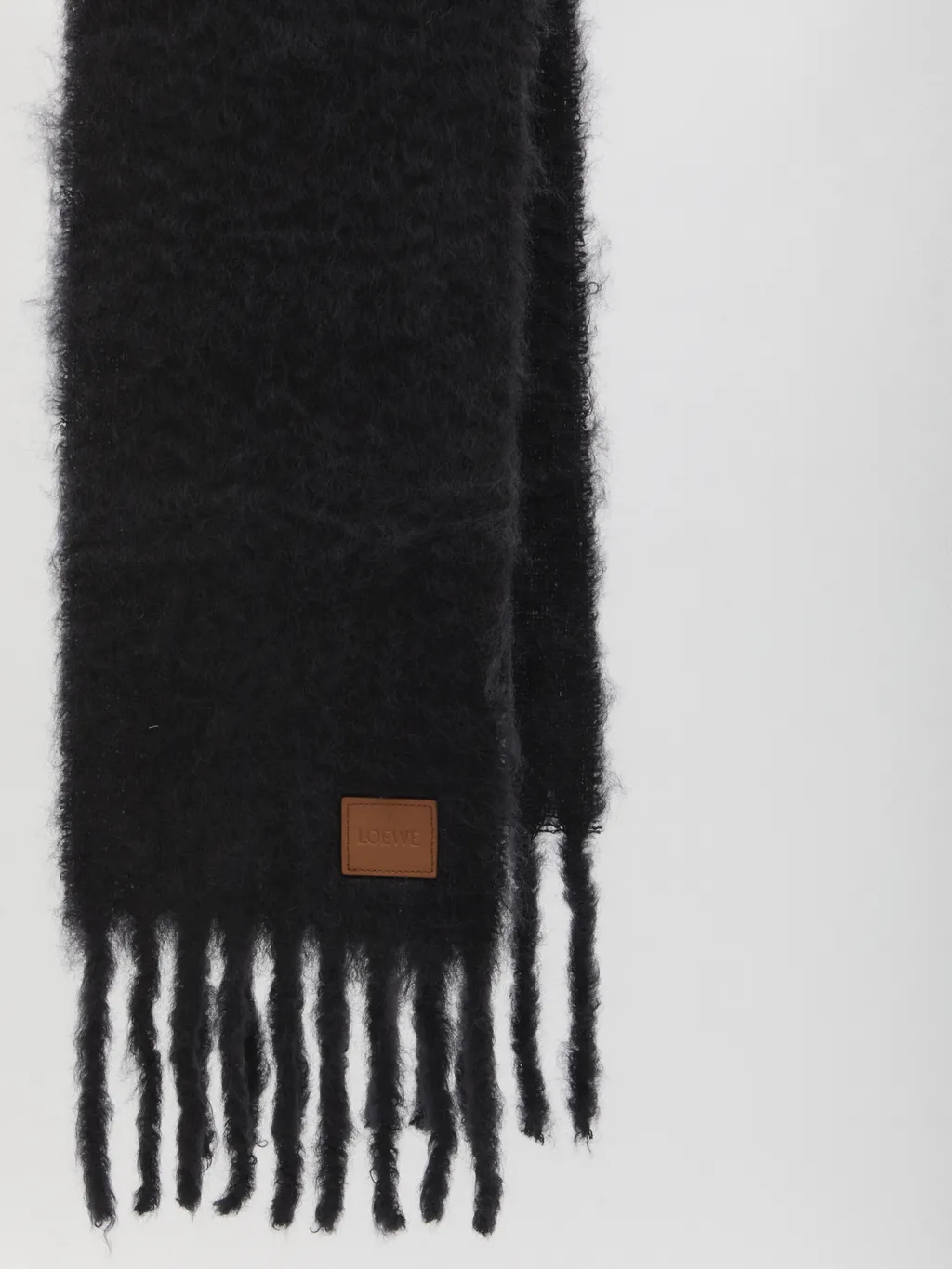 Logo Patch Fringed Scarf