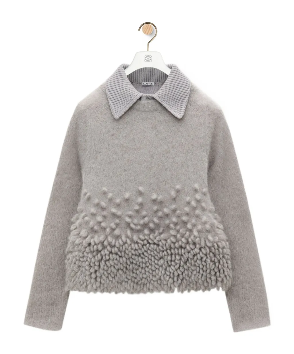 Polo Sweater In Mohair Blend