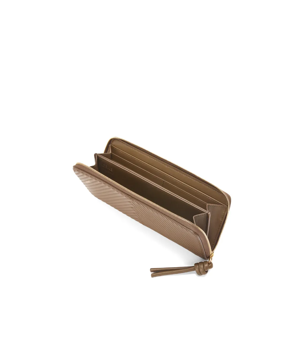 Knot Zip Around Wallet In Shiny Nappa Calfskin