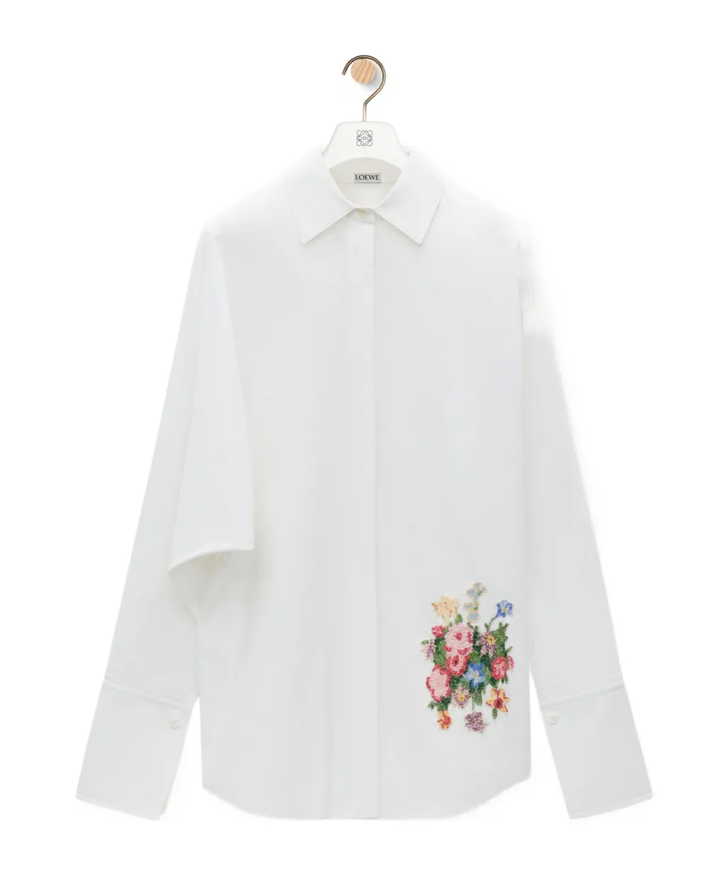 Embroidered Draped Shirt