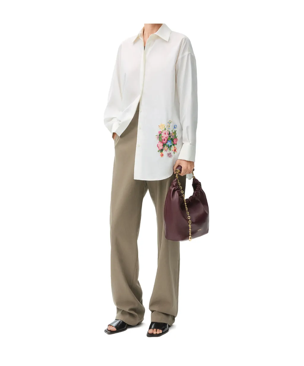 Embroidered Draped Shirt