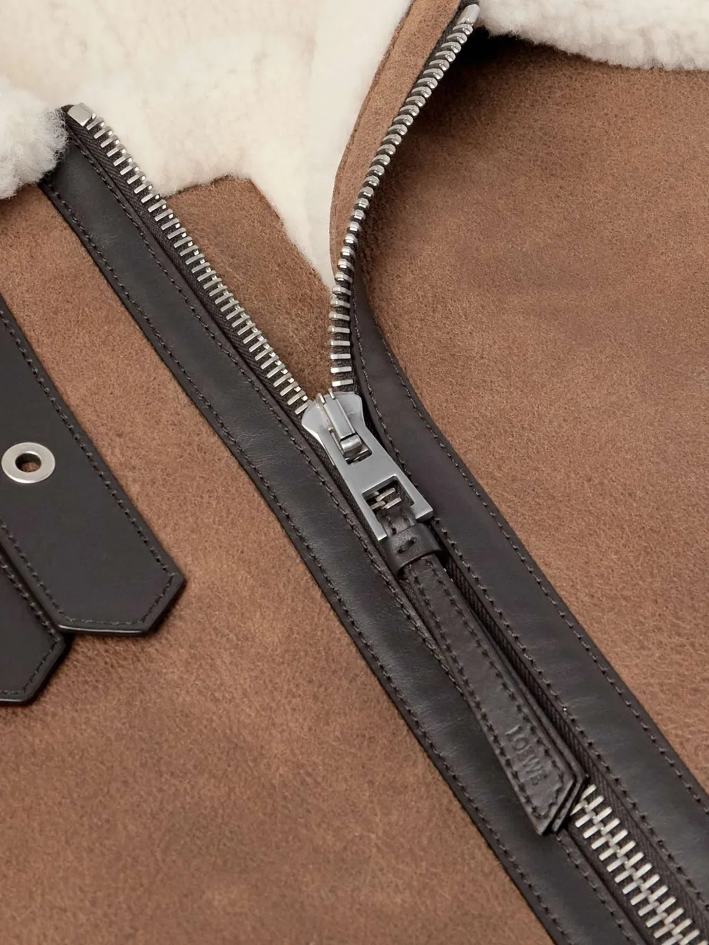 Shearling Leather-Trimmed Jacket