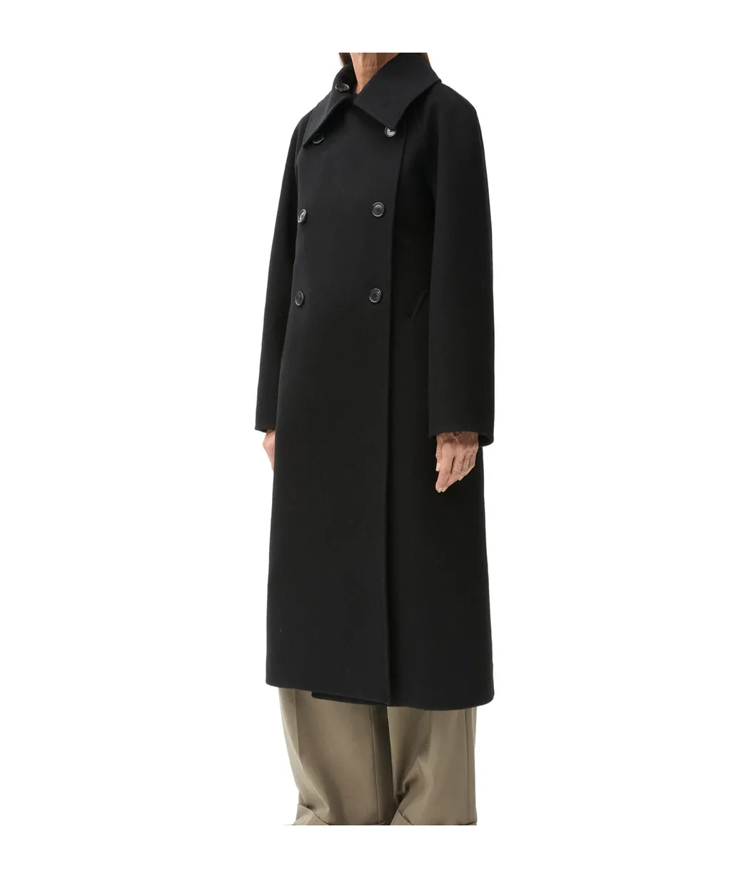 Double-Breasted Coat In Wool And Cashmere