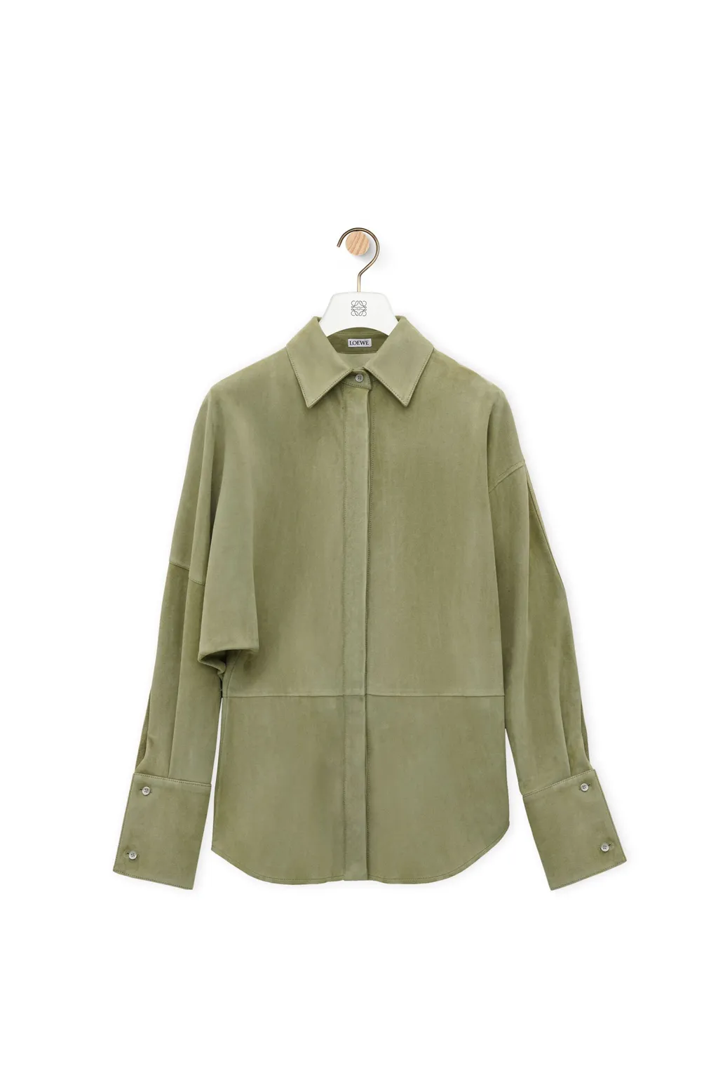Draped Shirt In Suede Lambskin