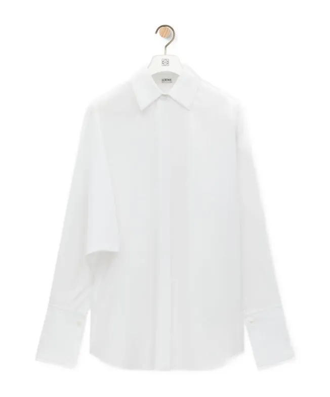 Curved Hem Buttoned Shirt