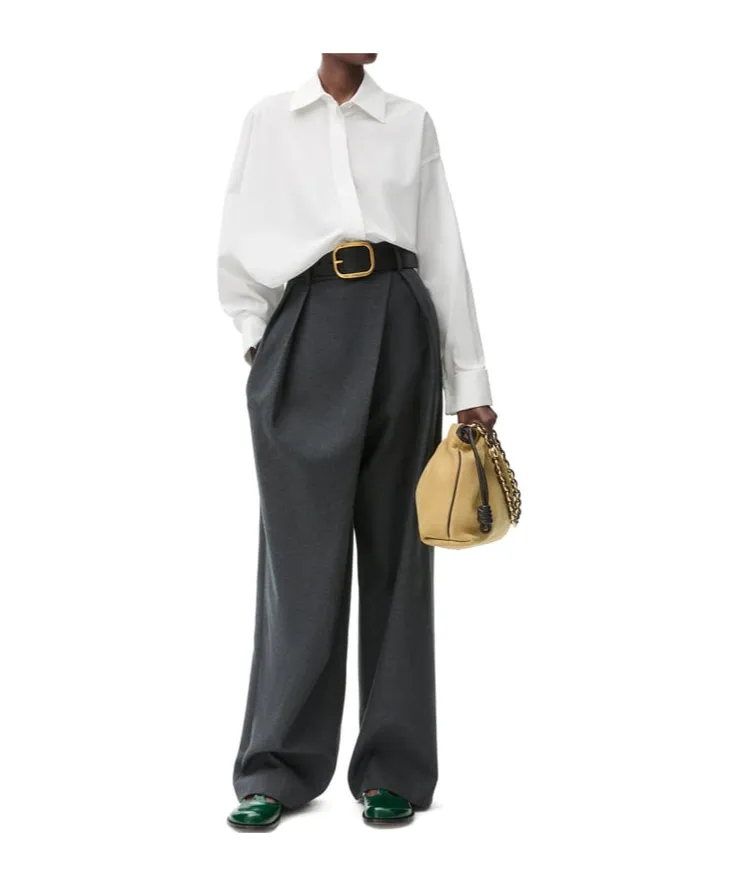 Curved Hem Buttoned Shirt