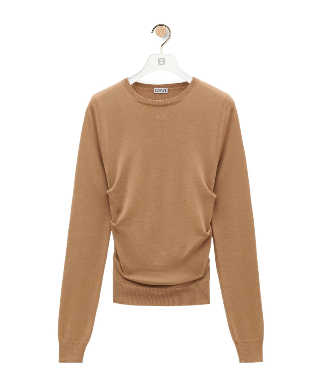 Logo Embroidered Draped Sweater
