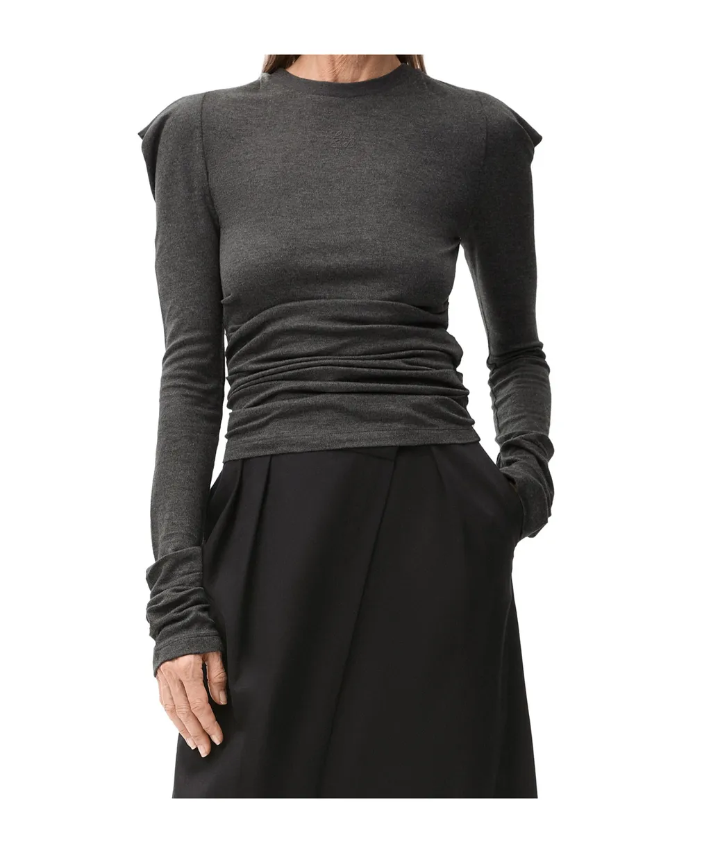 Long-Sleeved Crewneck Knitted Top