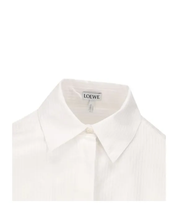 Belt-Detailed Striped Shirt