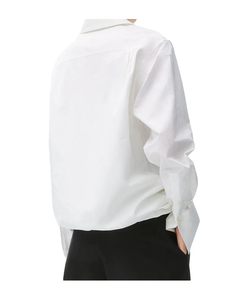 Belt-Detailed Striped Shirt
