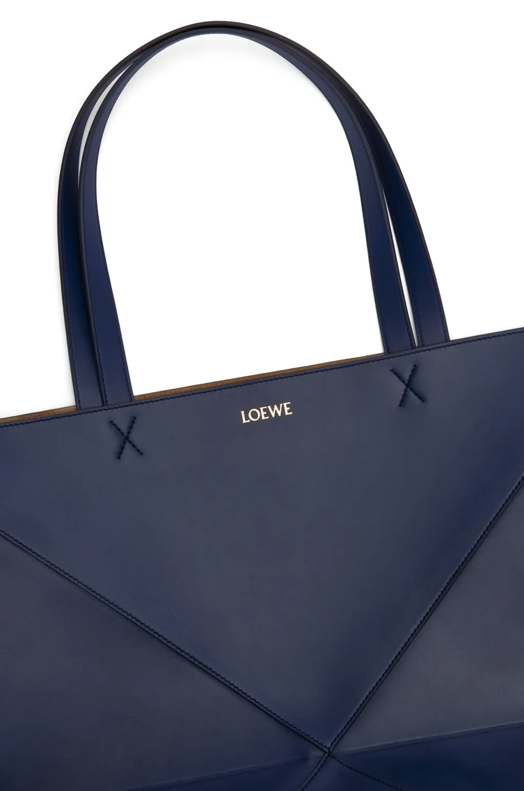 Puzzle Fold Tote In Shiny Calfskin