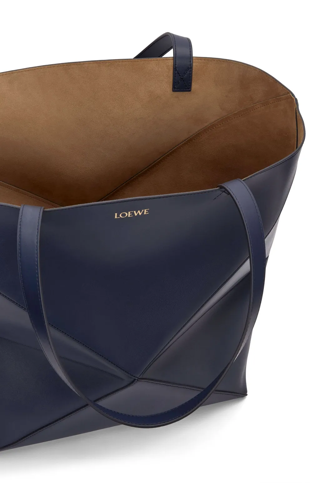 Puzzle Fold Tote In Shiny Calfskin