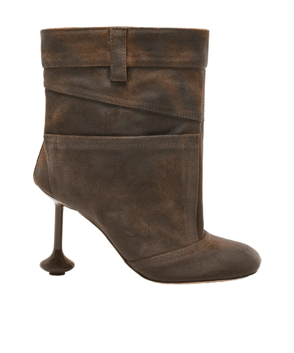 Toy Ankle Bootie In Waxed Suede