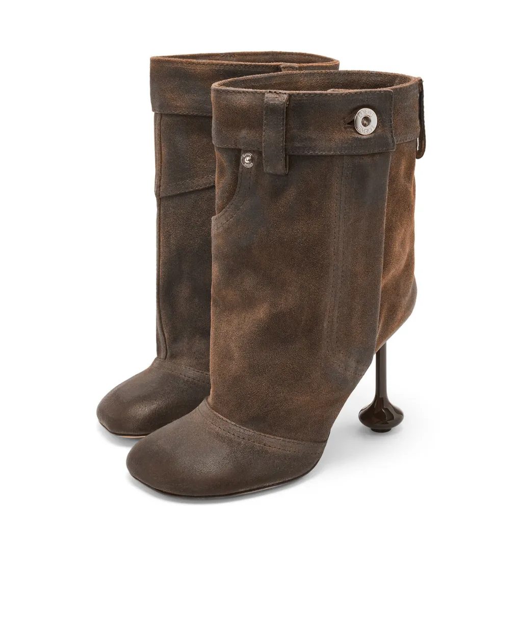 Toy Ankle Bootie In Waxed Suede