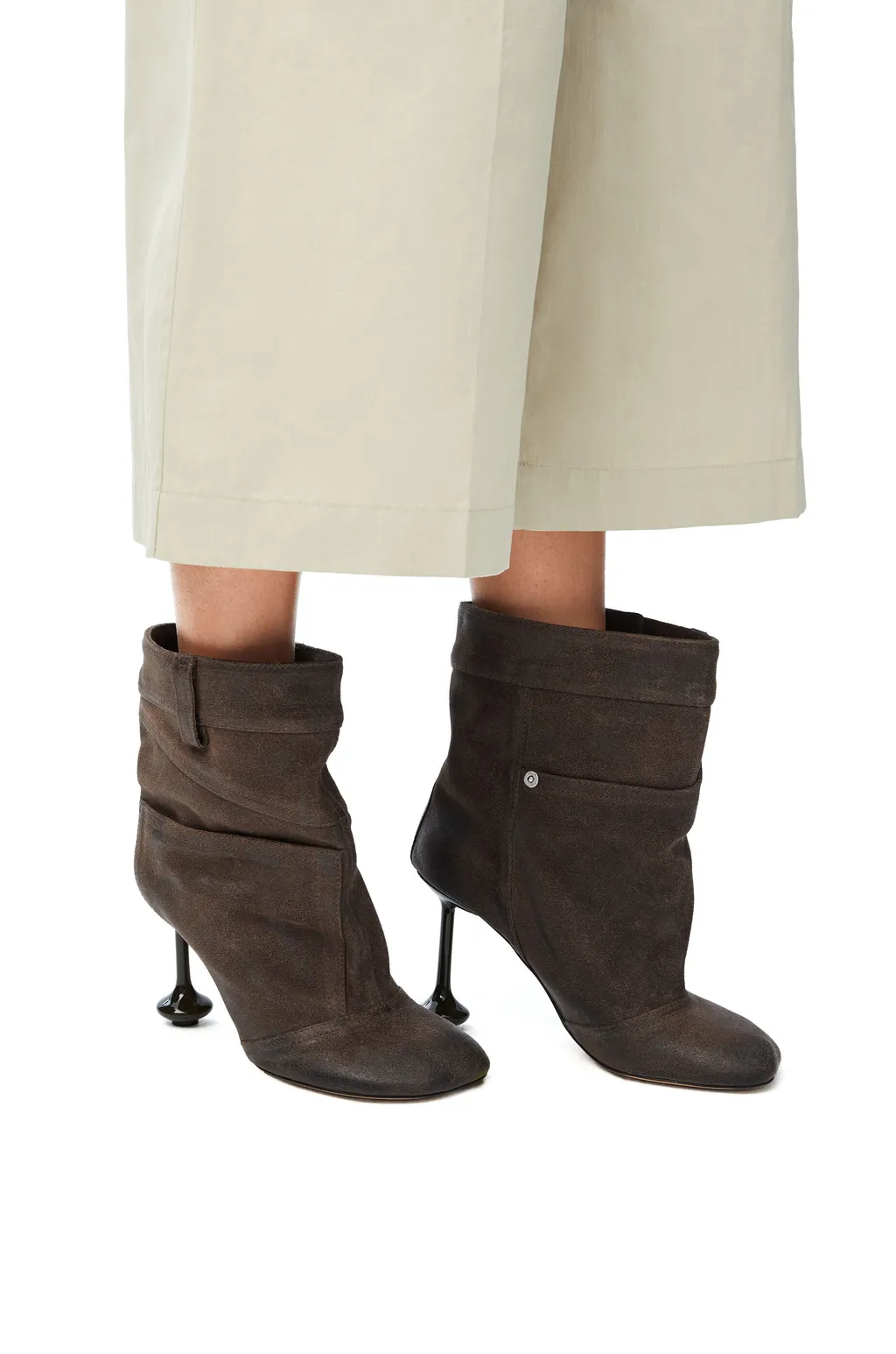Toy Ankle Bootie In Waxed Suede
