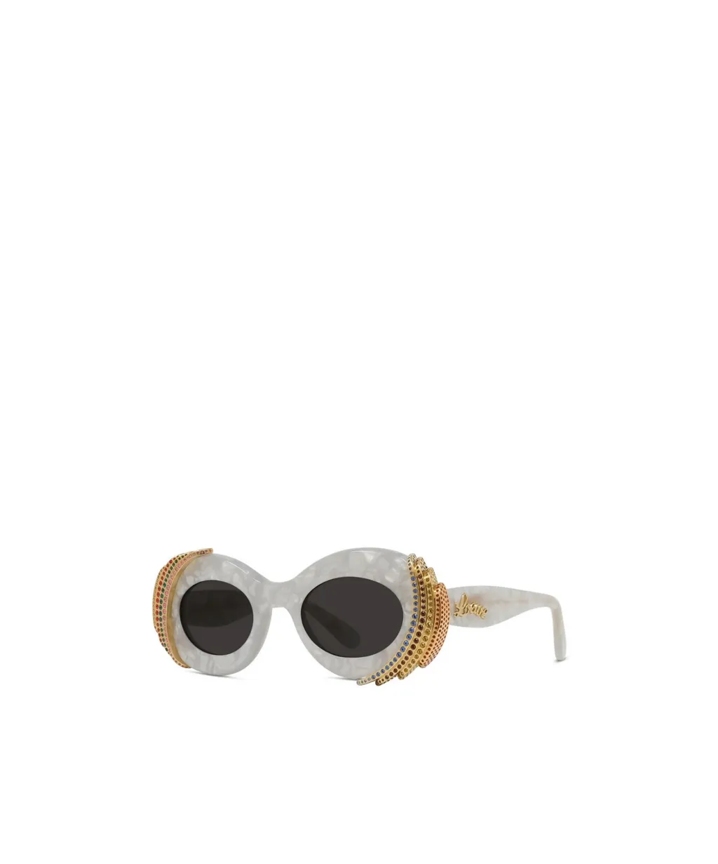Oval-Frame Embellished Sunglasses