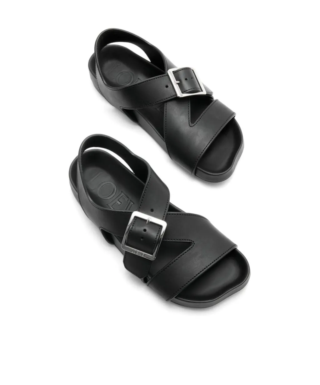 Buckle-Strap Flat Sandals
