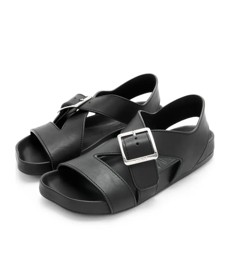 Buckle-Strap Flat Sandals