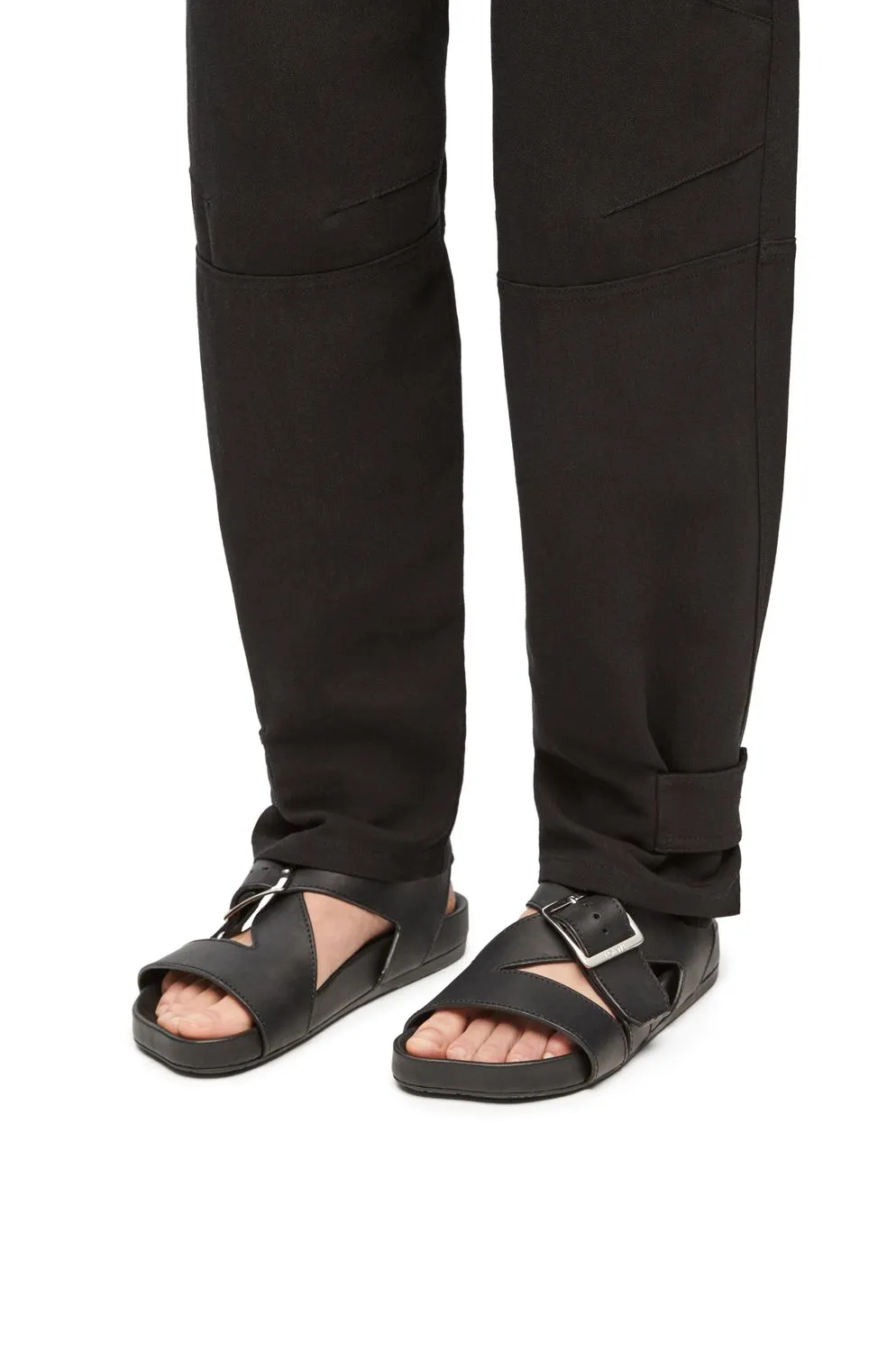 Buckle-Strap Flat Sandals