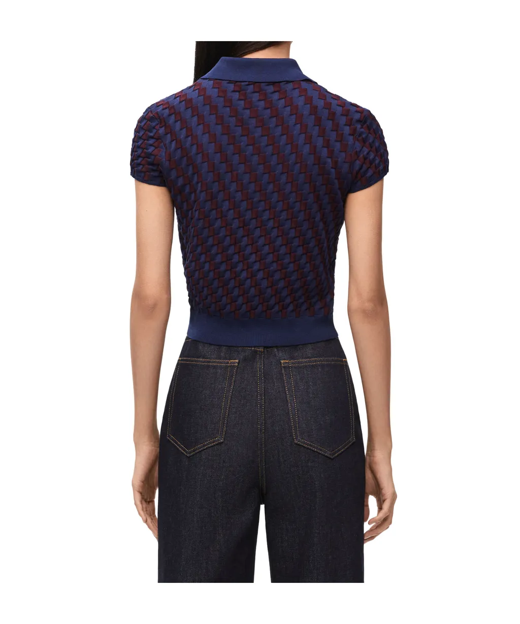 Checked Knitted Polo Shirt