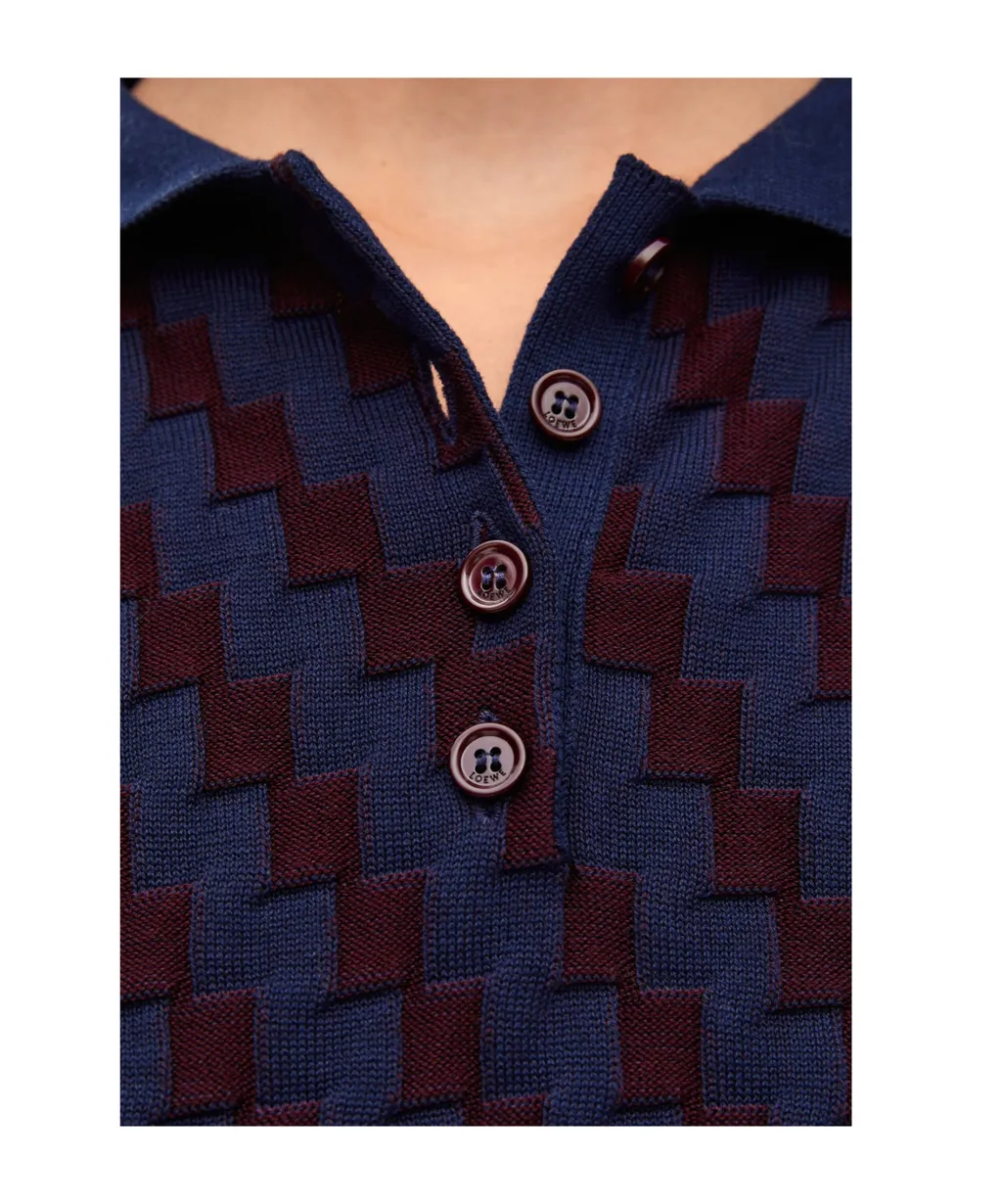 Checked Knitted Polo Shirt