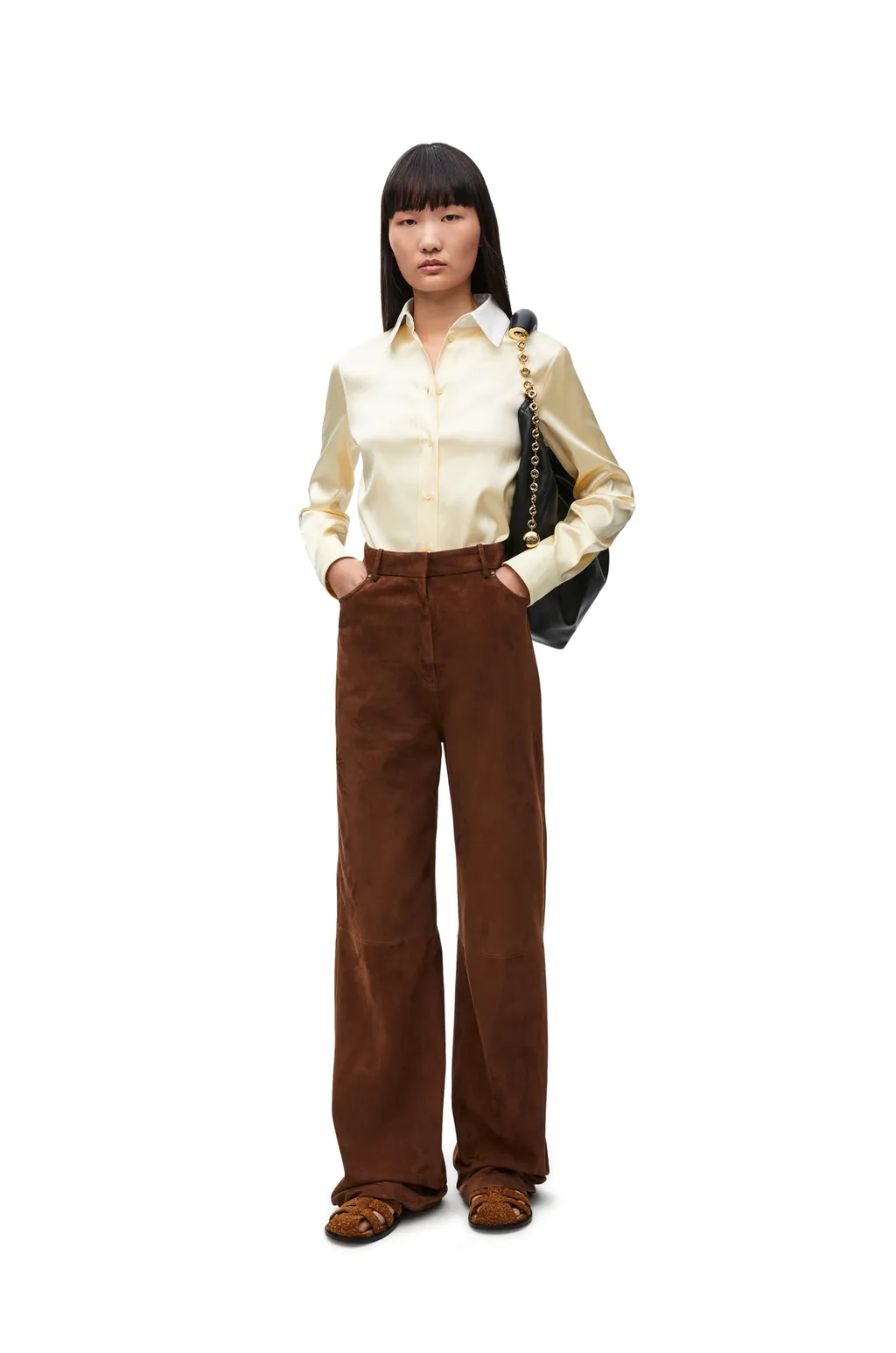 Long-Sleeved Satin Shirt