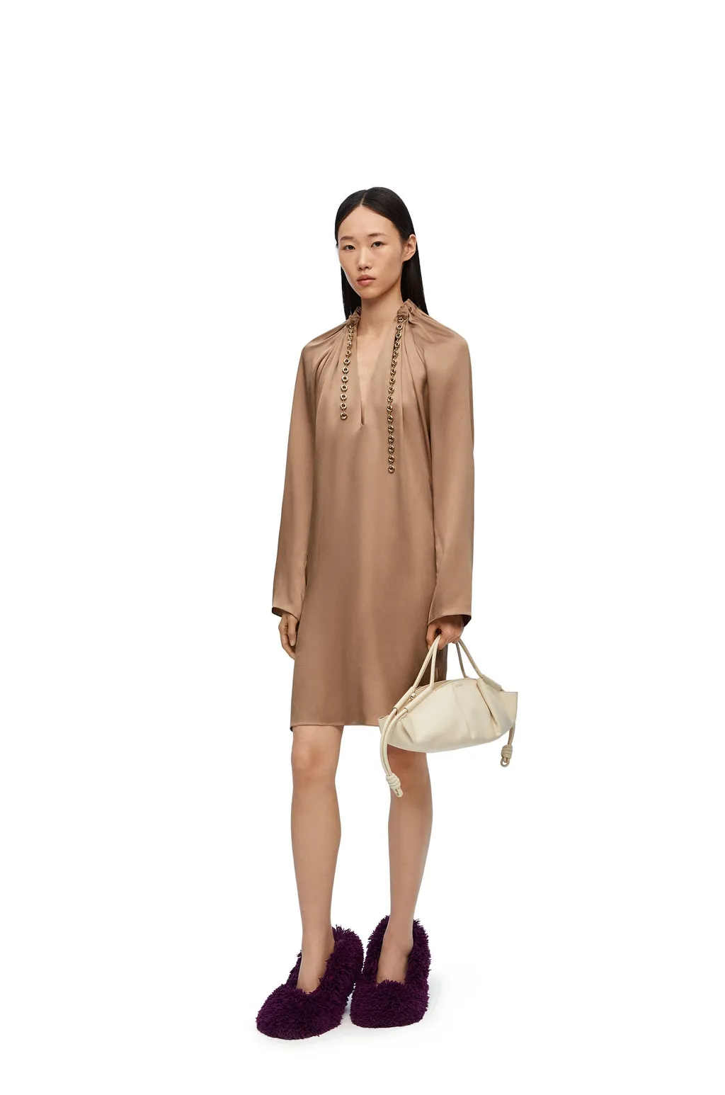 Long-Sleeved Chained Dress